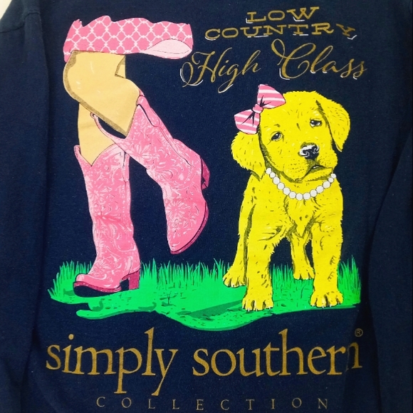 Simply Southern Low Country High Class Long Sleeve T-Shirt Size Women's Medium - Picture 1 of 4